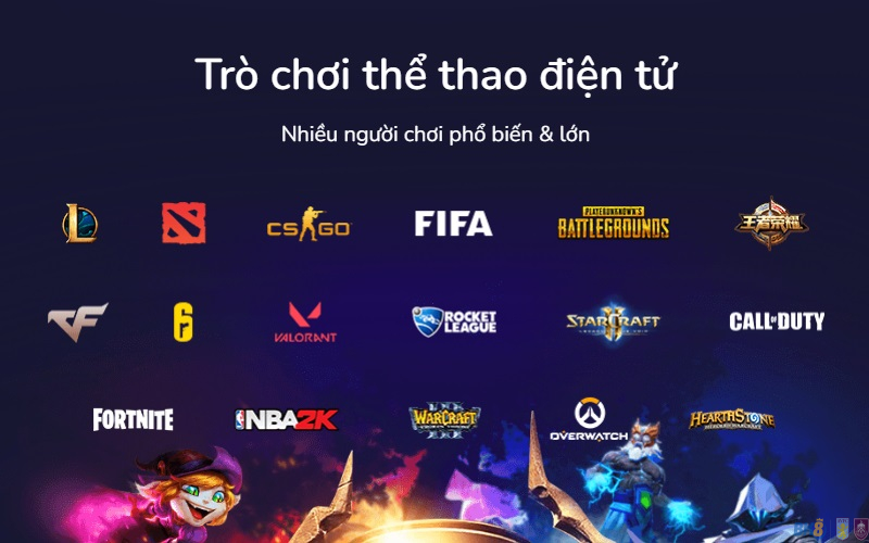 Các sản phẩm Esport giải trí thu hút tại BK8